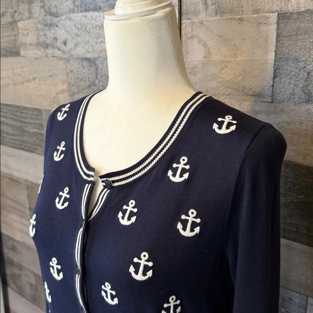 Talbots Nautical Cardigan with anchors Size XS - Picture 6 of 16